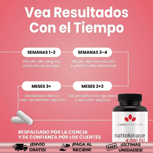 Pastillas NattoKinase® | Limpiador vascular, reduce el colesterol, la presión arterial y mejora la salud del corazón.