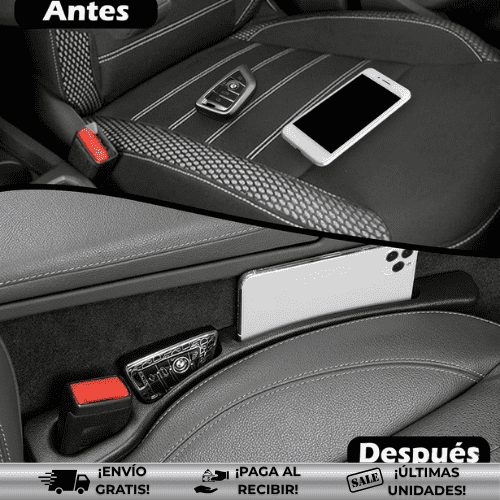 GapStop® x2 unds | Organizador para vehículo que cubre el espacio entre los asientos