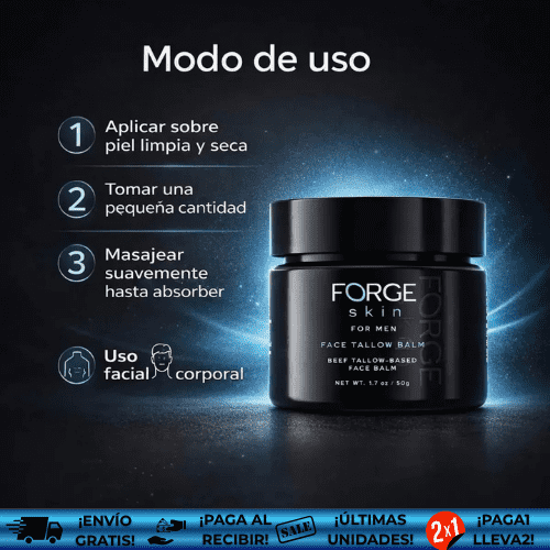 ForgeSkin® OFERTA2X1 | Bálsamo de Sebo Reafirmante Facial Antiarrugas