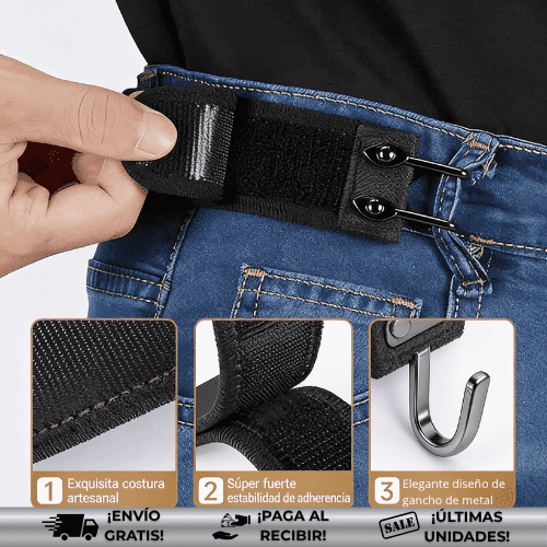 BeltPro® x2 unds | Cinturón elástico sin hebilla para ajuste cómodo y rápido