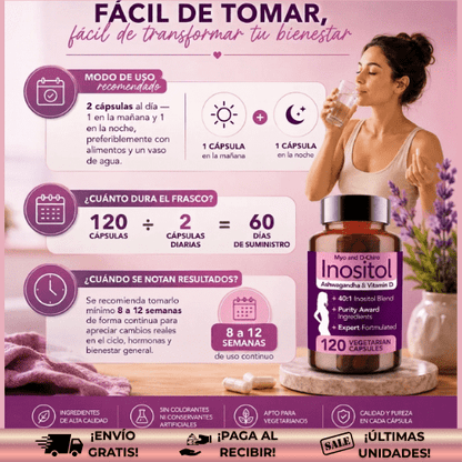Inositol® | Suplemento que apoya la fertilidad natural, con Ashwagandha & Vitamina D