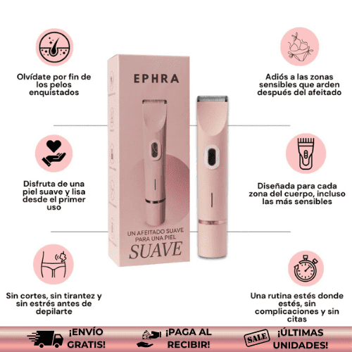ePhra™ | Rasuradora doble punta rápida, eficaz y sin dolor.