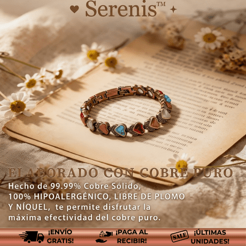 Serenis™ | Pulsera de cobre de corazones con imanes para bienestar