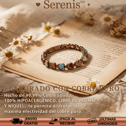 Serenis™ | Pulsera de cobre de corazones con imanes para bienestar