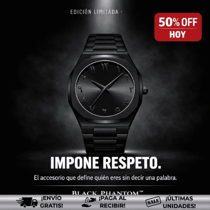 BlackPhantom™ | Reloj árabe imponente y versátil