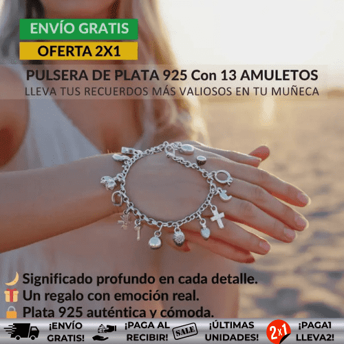 Amatista™ ¡OFERTA 2X1! |  Pulsera de Plata 925 con 13 amuletos