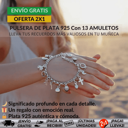 Amatista™ ¡OFERTA 2X1! |  Pulsera de Plata 925 con 13 amuletos
