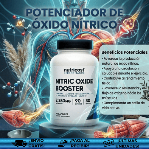 NitricOxide Nutricost™ | Potenciador de oxido nítrico para aumentar el rendimiento