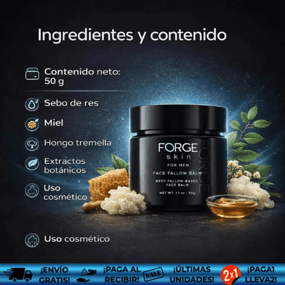 ForgeSkin® OFERTA2X1 | Bálsamo de Sebo Reafirmante Facial Antiarrugas