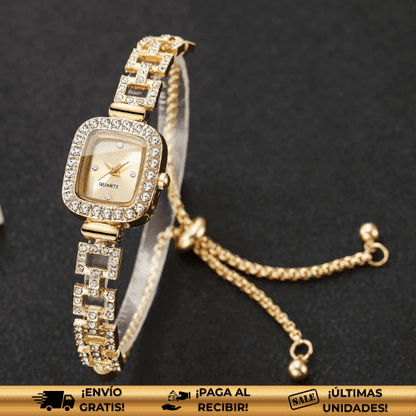 GoldenSquare® | El reloj de oro ajustable ideal para toda mujer